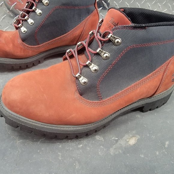 Timberland 12026 Men Red/Black Leather Waterproof Ankle Chukka Boots US Size 13M main image 7